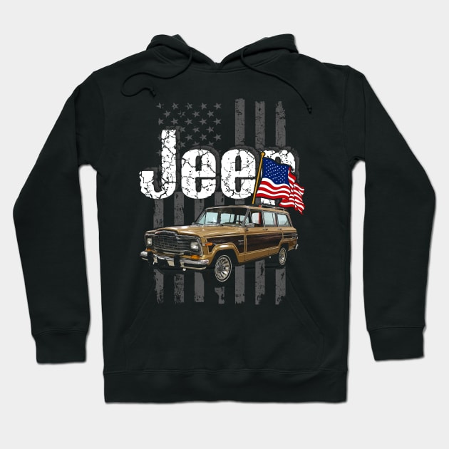 Jeep Wagoneer SJ series Jeepcar JEEP Flag Hoodie by alex77alves